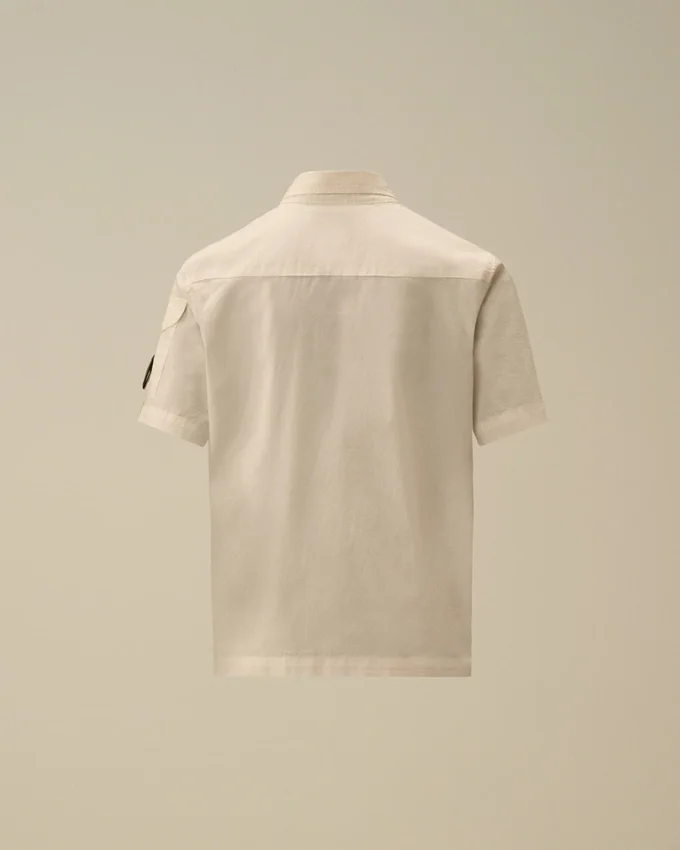 Chemise à manches courtes en popeline de coton U16 avec Lens et boutons