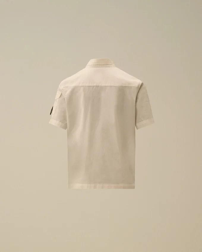 Chemise à manches courtes en popeline de coton U16 avec Lens et boutons