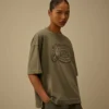 Chemise à manches courtes et coupe carrée avec logo, en jersey 20/1