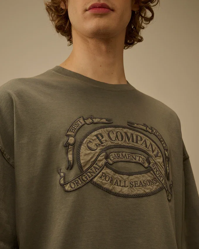 Chemise à manches courtes et coupe carrée avec logo, en jersey 20/1