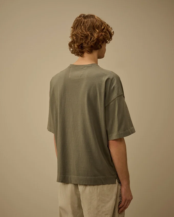 Chemise à manches courtes et coupe carrée avec logo, en jersey 20/1