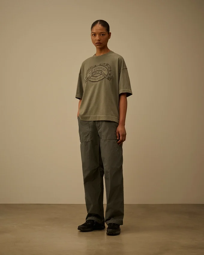 Chemise à manches courtes et coupe carrée avec logo, en jersey 20/1