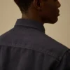 Chemise à manches longues boutonnée en coton et lin
