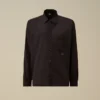 Chemise à manches longues boutonnée en mussola léger