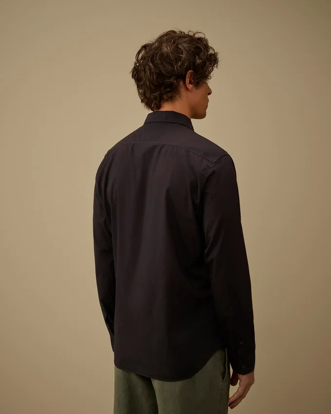 Chemise à manches longues boutonnée en mussola léger