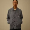 Chemise à manches longues en chambray avec fermeture éclair