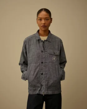Chemise à manches longues en chambray avec fermeture éclair