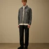 Chemise à manches longues en chambray avec fermeture éclair