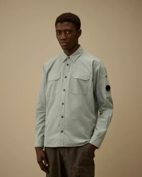 Chemise à manches longues en gabardine bio « Lens »
