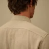 Chemise à manches longues en lin avec boutons