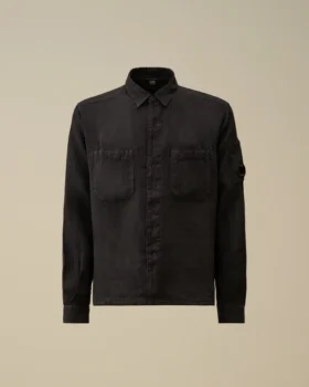 Chemise à manches longues en lin avec boutons à Lens