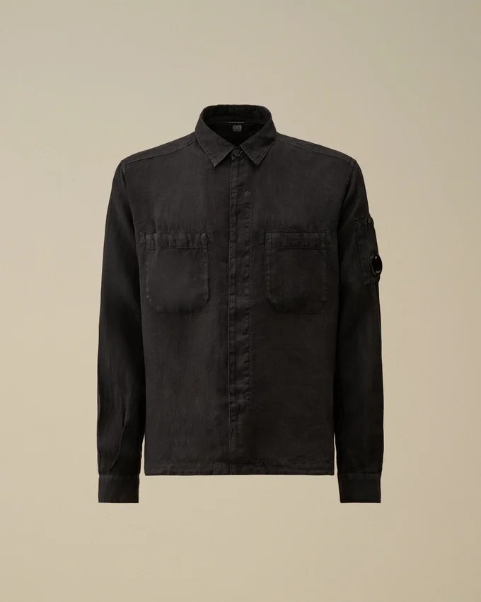 Chemise à manches longues en lin avec boutons à Lens