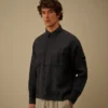 Chemise à manches longues en lin avec boutons à Lens