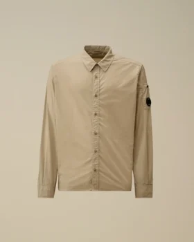 Chemise à manches longues en popeline « Lens » à boutons