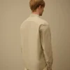Chemise à manches longues en popeline « Lens » à boutons