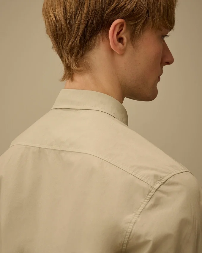 Chemise à manches longues en popeline « Lens » à boutons