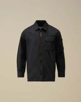 Chemise à manches longues zippée en gabardine de coton U16