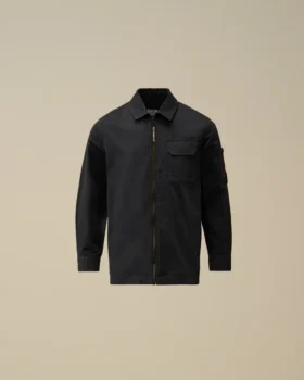 Chemise à manches longues zippée en gabardine de coton U16