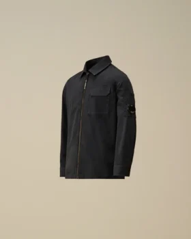 Chemise à manches longues zippée en gabardine de coton U16