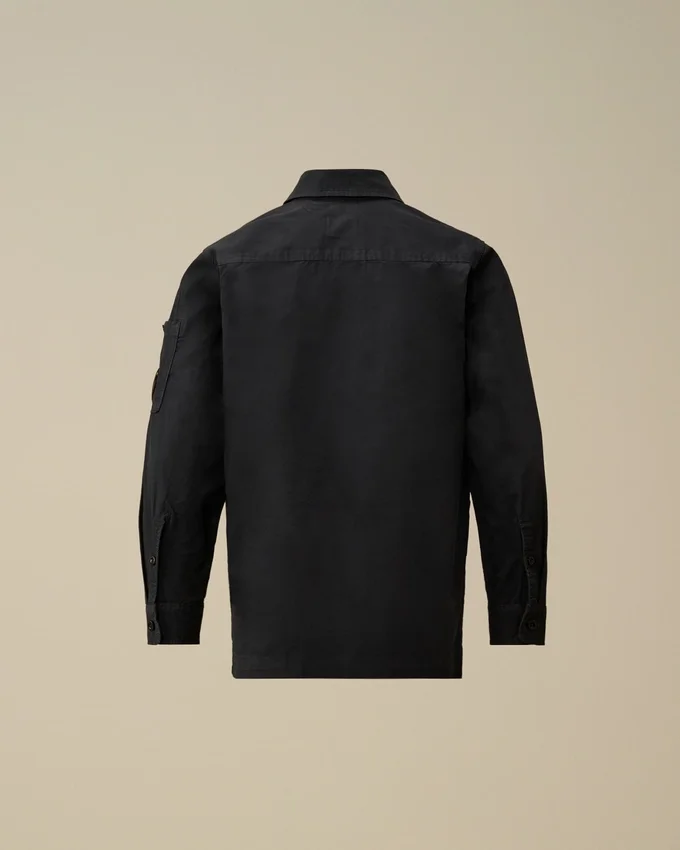 Chemise à manches longues zippée en gabardine de coton U16