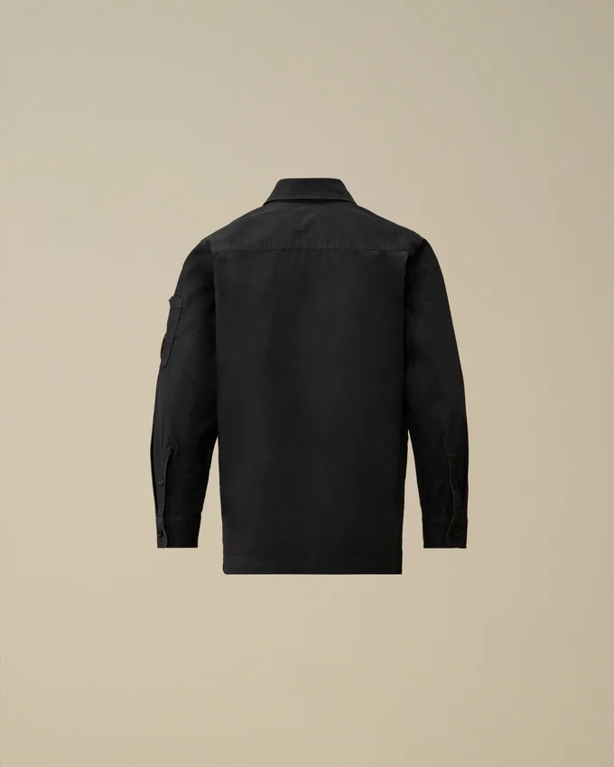 Chemise à manches longues zippée en gabardine de coton U16
