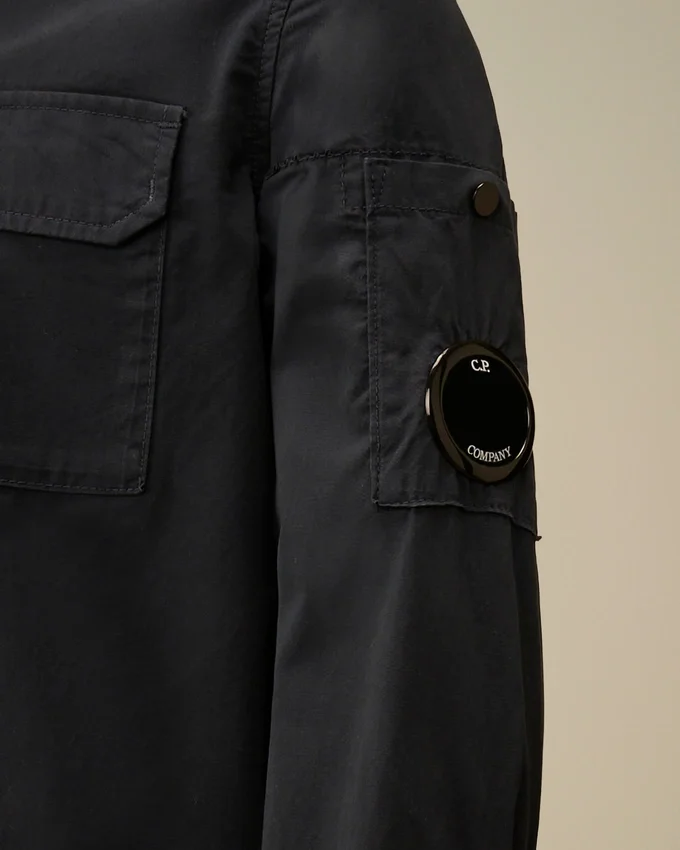 Chemise à manches longues zippée en gabardine de coton U16