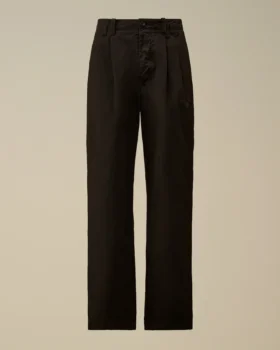 Pantalon ample à pinces en gabardine de coton
