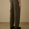 Pantalon cargo ample en coton ripstop avec motif « Lens »