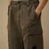 Pantalon cargo ample en coton ripstop avec motif « Lens »