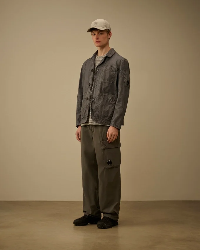 Pantalon cargo ample en coton ripstop avec motif « Lens »