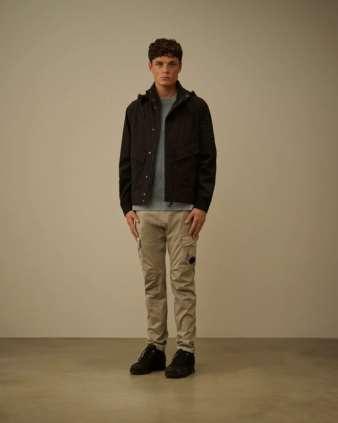 Pantalon cargo ergonomique en satin stretch avec Lens