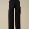 Pantalon cargo élastiqué en coton/lin avec détails « Lens »