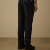 Pantalon cargo élastiqué en coton/lin avec détails « Lens »
