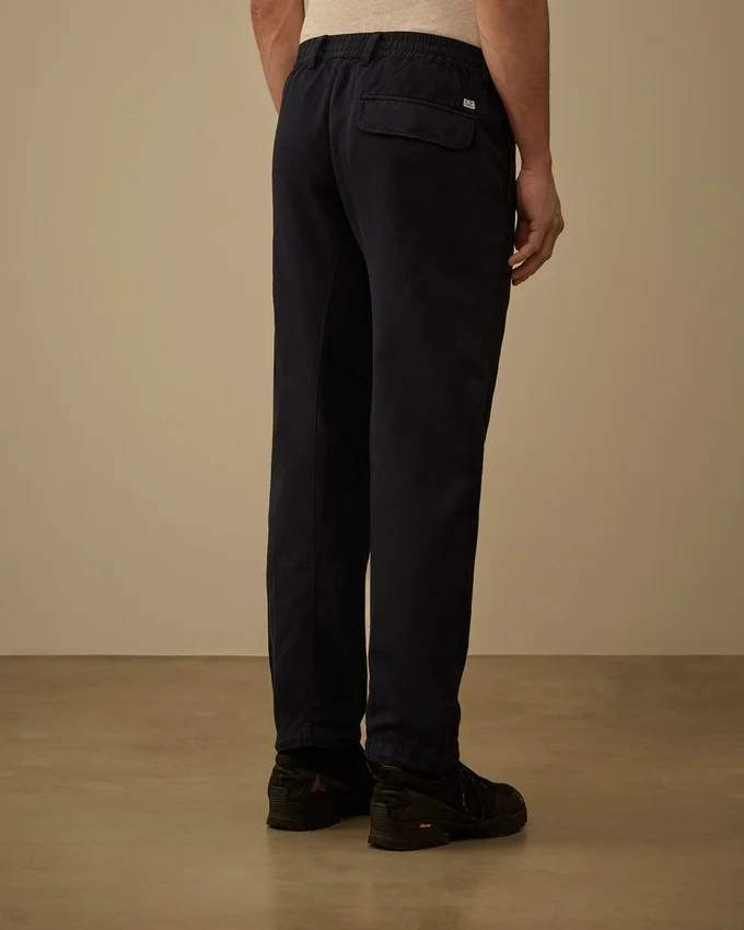 Pantalon cargo élastiqué en coton/lin avec détails « Lens »