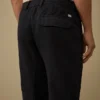 Pantalon cargo élastiqué en coton/lin avec détails « Lens »