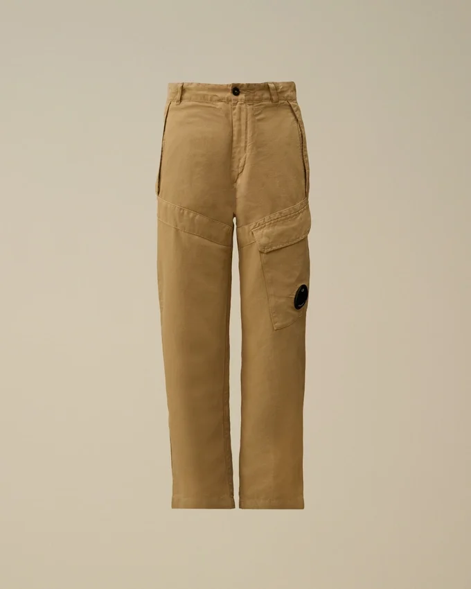 Pantalon cargo « Lens » en coton/lin U16