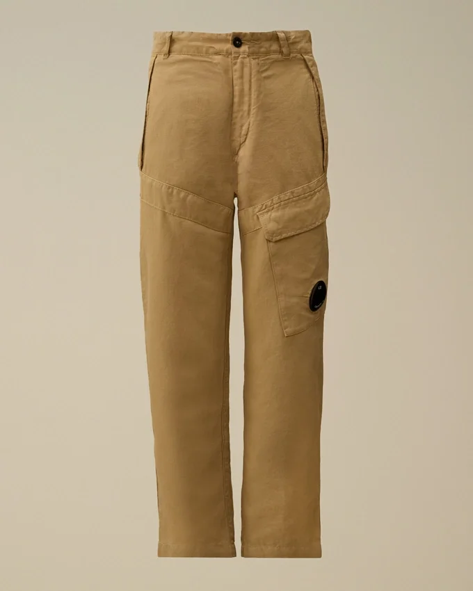 Pantalon cargo « Lens » en coton/lin U16