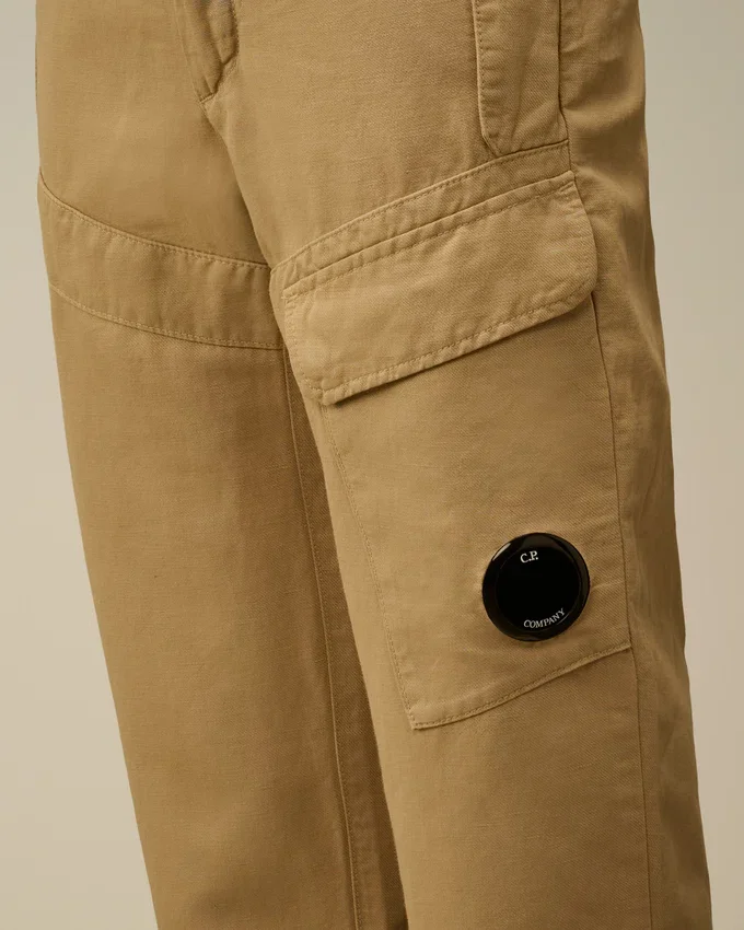 Pantalon cargo « Lens » en coton/lin U16