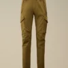 Pantalon cargo à poches arrondies ergonomiques en satin stretch