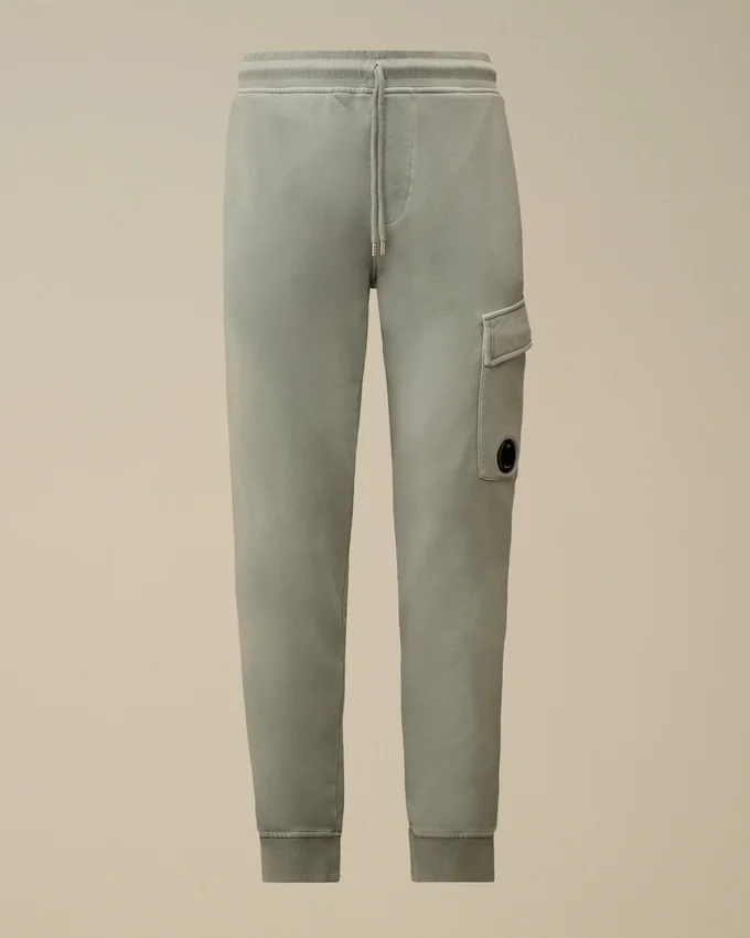 Pantalon de survêtement cargo en molleton de coton à motif en diagonale avec motif « Lens »