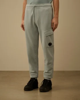 Pantalon de survêtement cargo en molleton de coton à motif en diagonale avec motif « Lens »