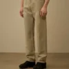 Pantalon en coton/lin sans coutures latérales
