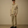 Pantalon en coton/lin sans coutures latérales
