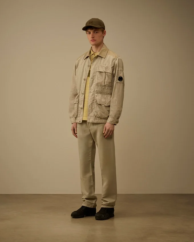 Pantalon en coton/lin sans coutures latérales