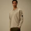 Polo en chenille de coton avec motif « Lens »