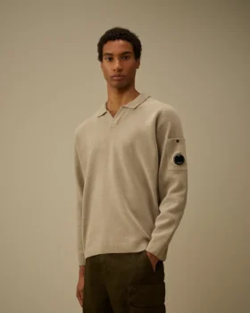 Polo en chenille de coton avec motif « Lens »