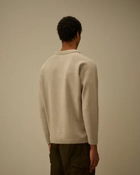 Polo en chenille de coton avec motif « Lens »