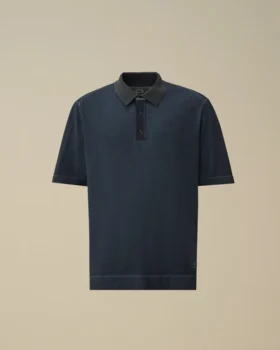 Polo en crêpe de coton à double teinture