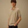 Polo à manches courtes en crêpe de coton