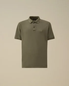 Polo à manches courtes en piqué 24/1 teint à la pigmentation